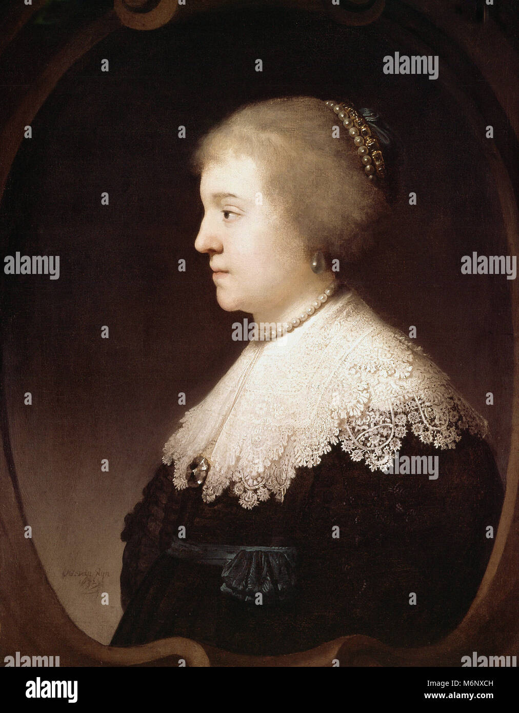 Rembrandt Harmenszoon van Rijn - Porträt der Prinzessin Amalia van Solms Stockfoto