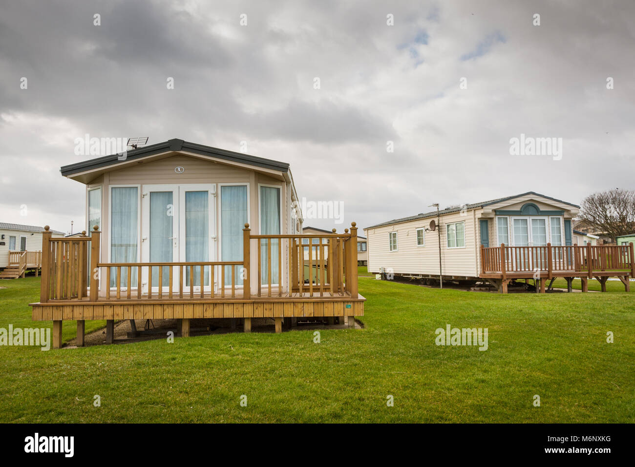 Statische Wohnwagen in einem Park, Nevsehir UK Stockfoto