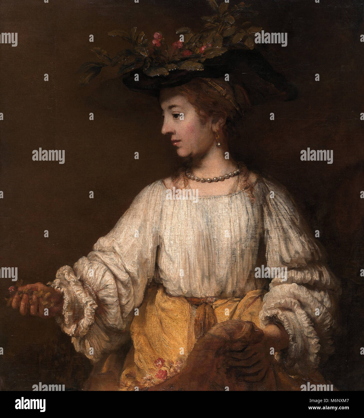 Rembrandt Harmenszoon van Rijn - Flora Stockfoto