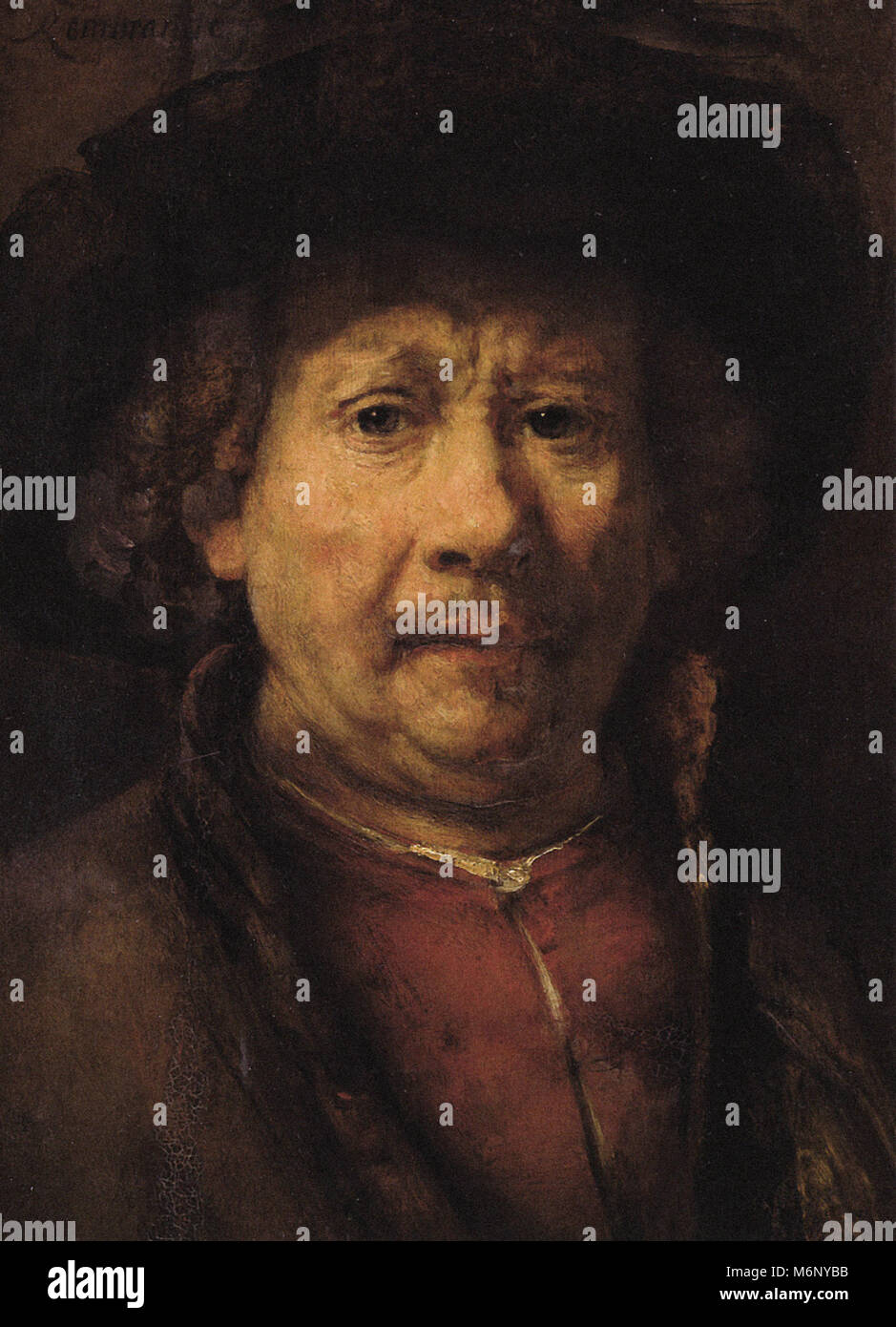 Rembrandt Harmenszoon van Rijn - Kleine Self Portrait Kunsthistorisches Museum Wien Stockfoto