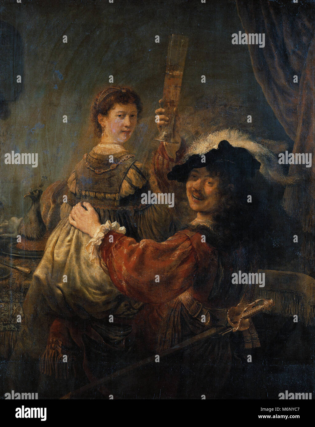 Rembrandt Harmenszoon van Rijn, Rembrandt und Saskia in der Szene vom Verlorenen Sohn Stockfoto