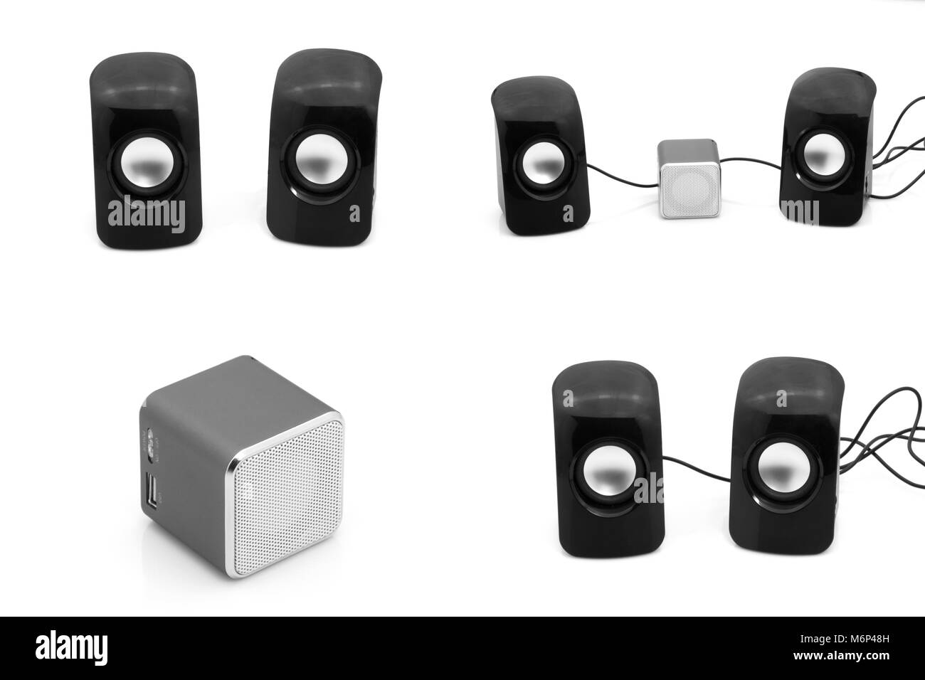 musikalischen Spalten isoliert auf weißem Hintergrund Stockfoto