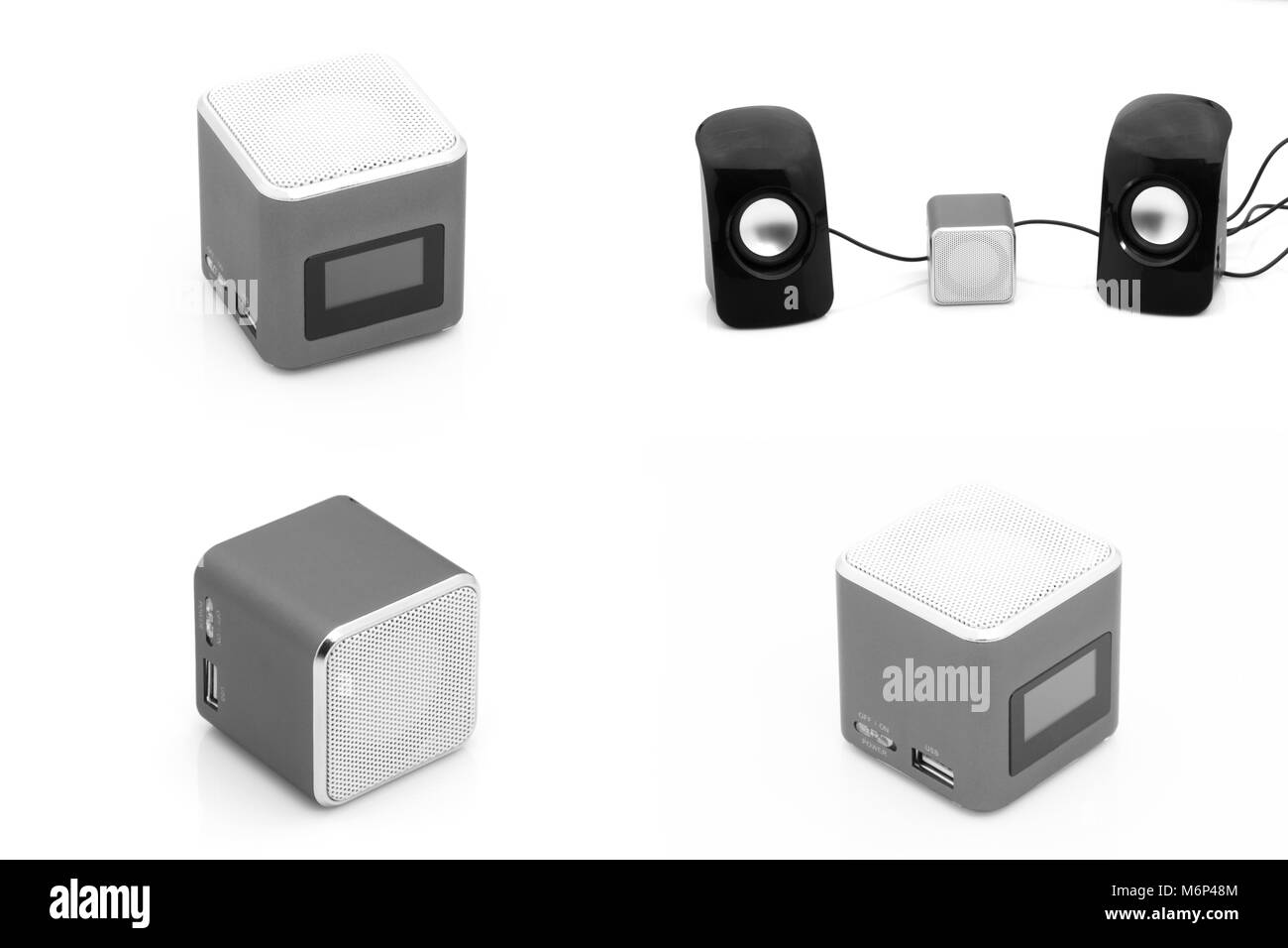 musikalischen Spalten isoliert auf weißem Hintergrund Stockfoto