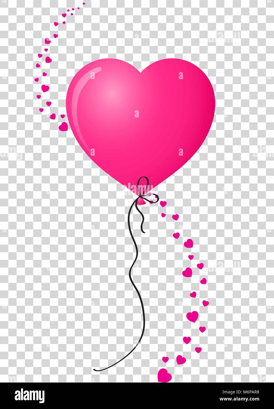 Pulsierende Rosa Realistisch Helium Ballon In Herzform Auf Transparentem Hintergrund Isoliert Vector Illustration Clip Art Element Fur Design Stock Vektorgrafik Alamy