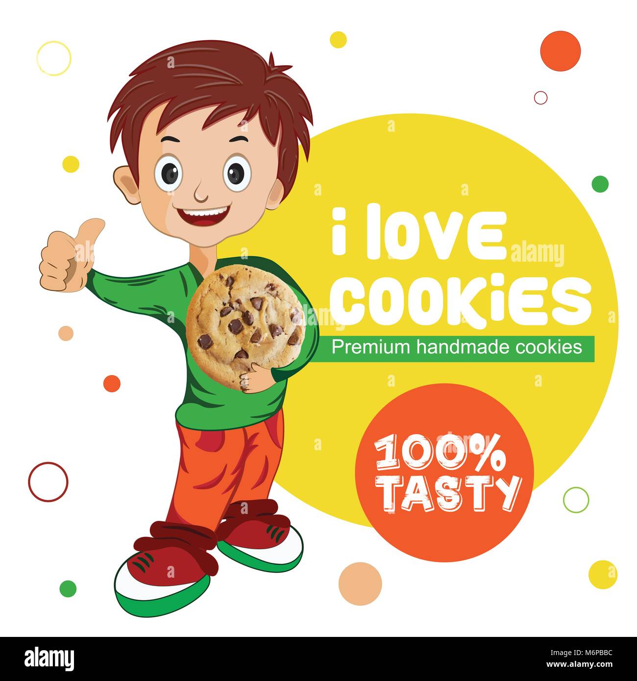 Dies ist Cookies Kinder visuelle, leicht in Bäckerei, Konditorei einsetzbar, Kinder, Verpackung, usw. Diese bereit ist, Banner zu verwenden. Stock Vektor