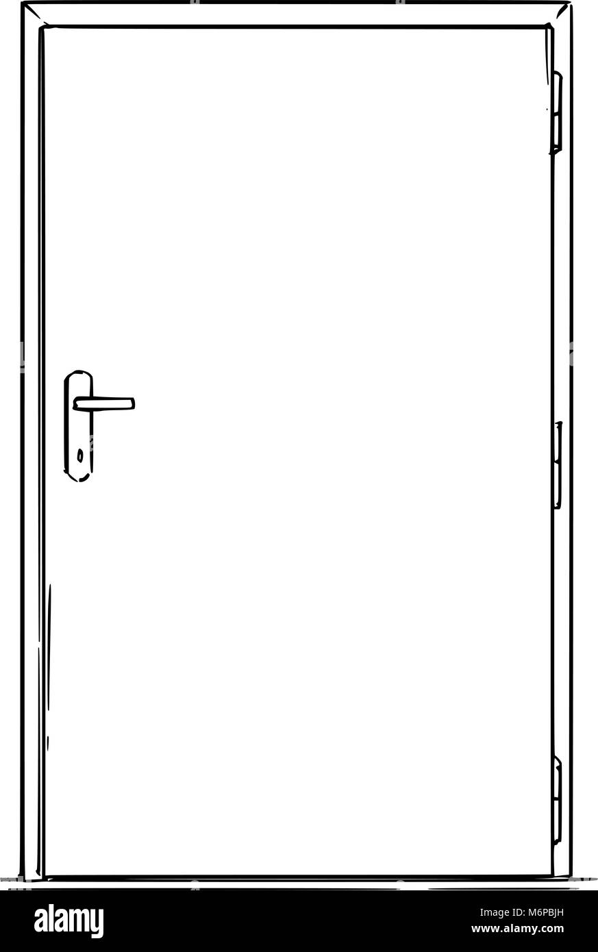 Cartoon von geschlossenen modernen Tür Stock Vektor