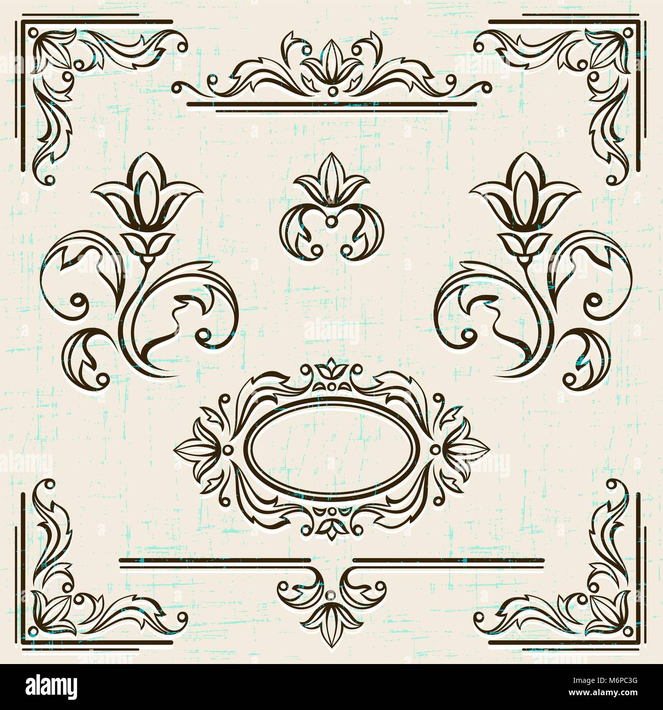 Kalligrafische Designelemente und Seite Dekoration vintage Frames Stock Vektor