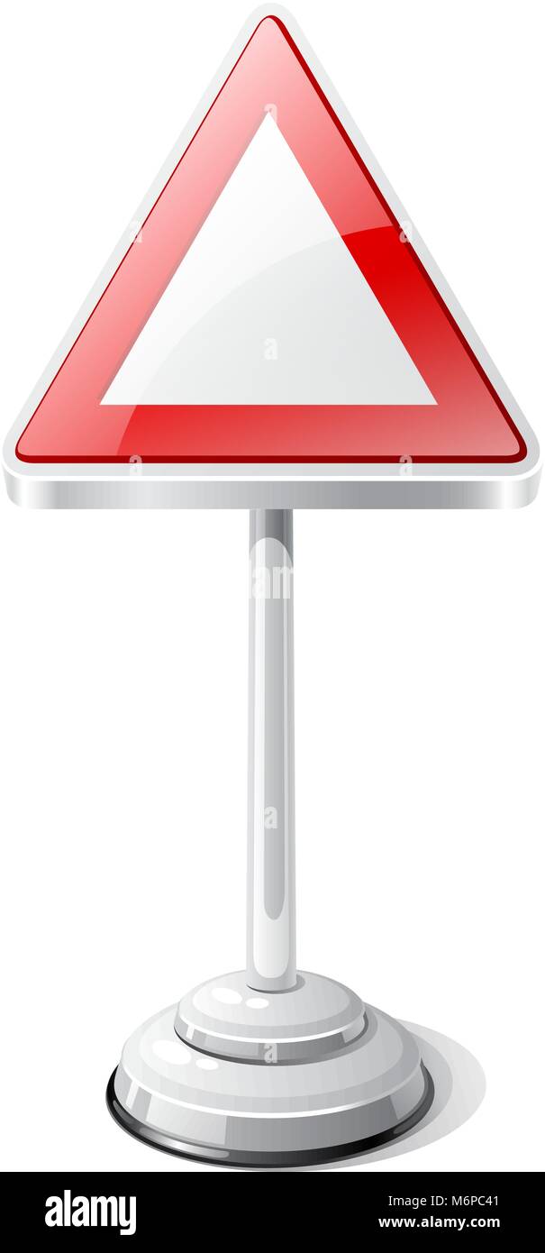 Warnung Road Traffic sign isoliert auf weißem Stock Vektor
