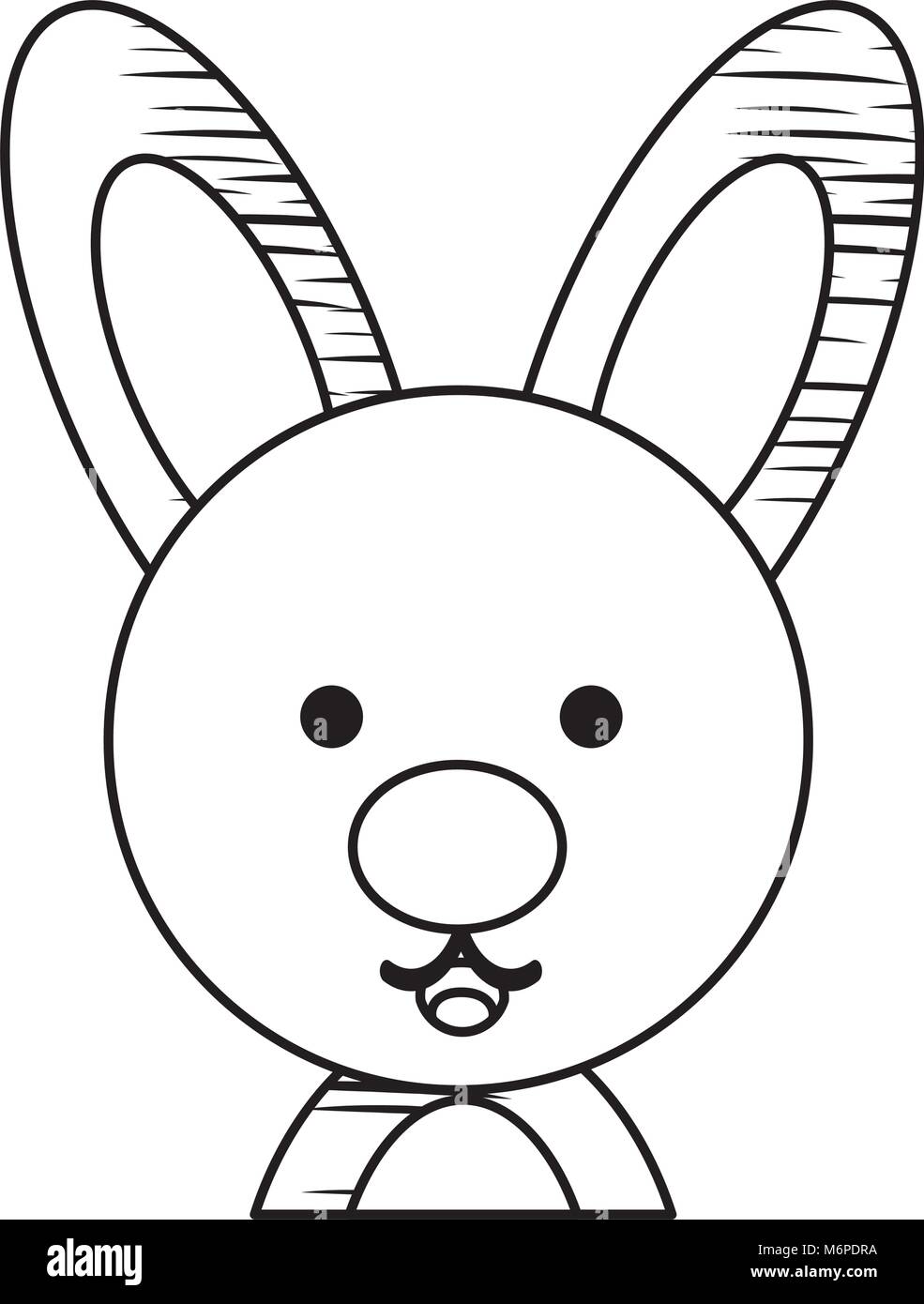 Skizze von cute bunny Symbol auf weißem Hintergrund, Vector