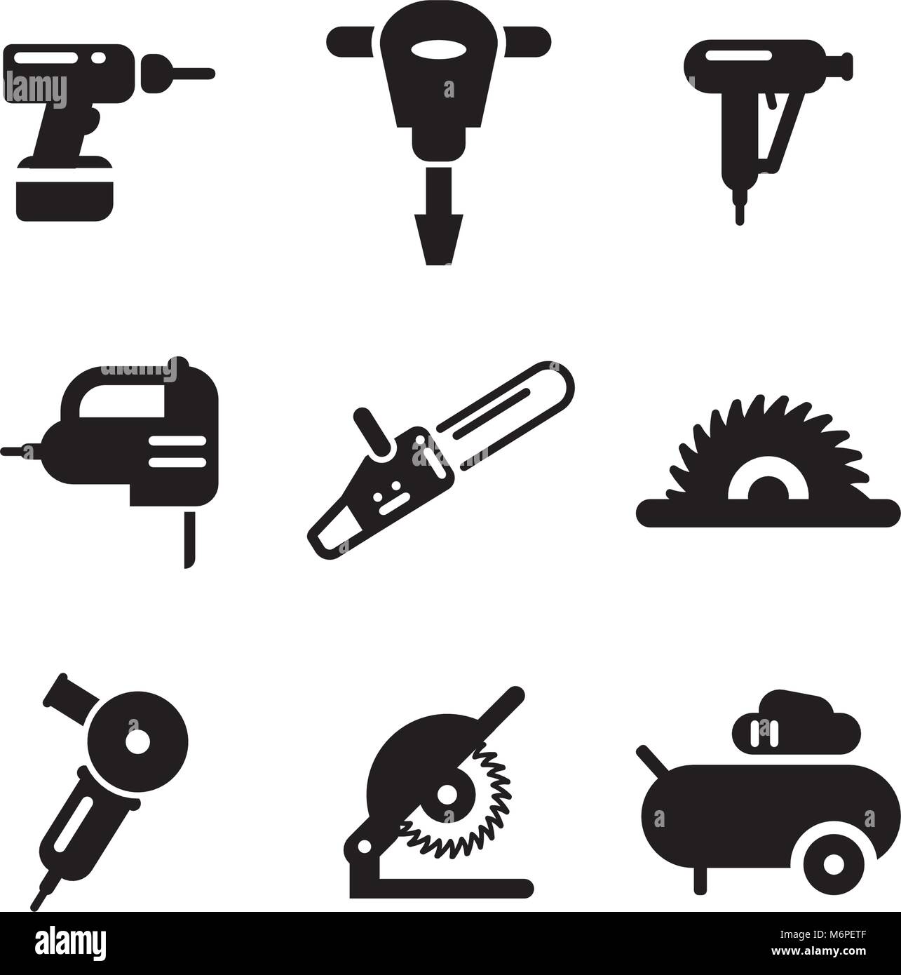 Power Tools Icons Stock Vektor