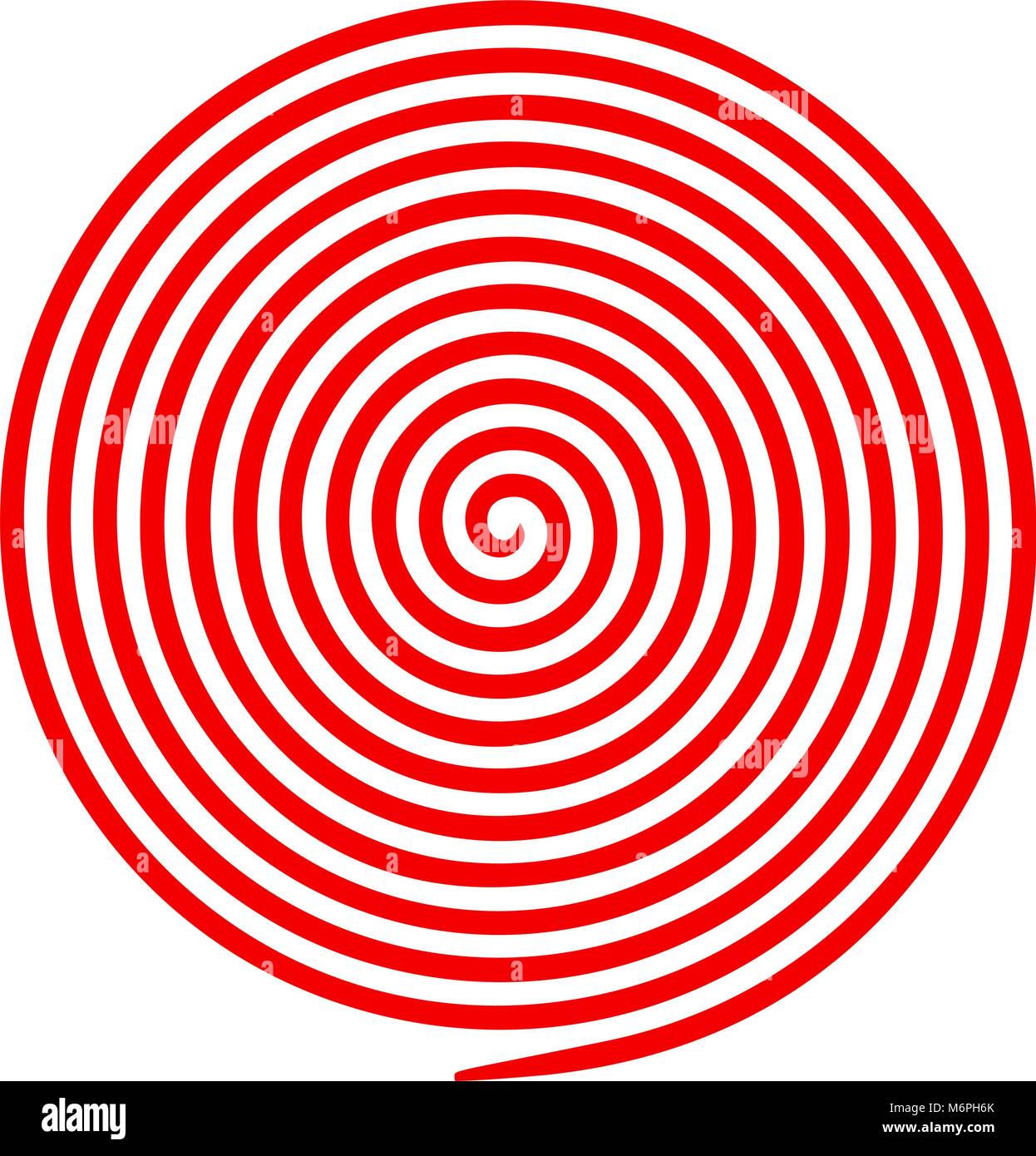 Rote und weiße runde abstrakte Vortex hypnotische Spirale. Vector