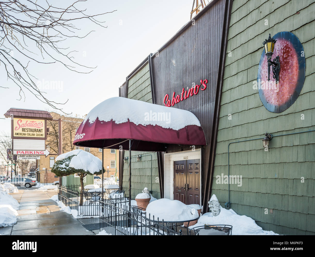 Sabatino's Restaurant im Portage Park Nachbarschaft Stockfoto