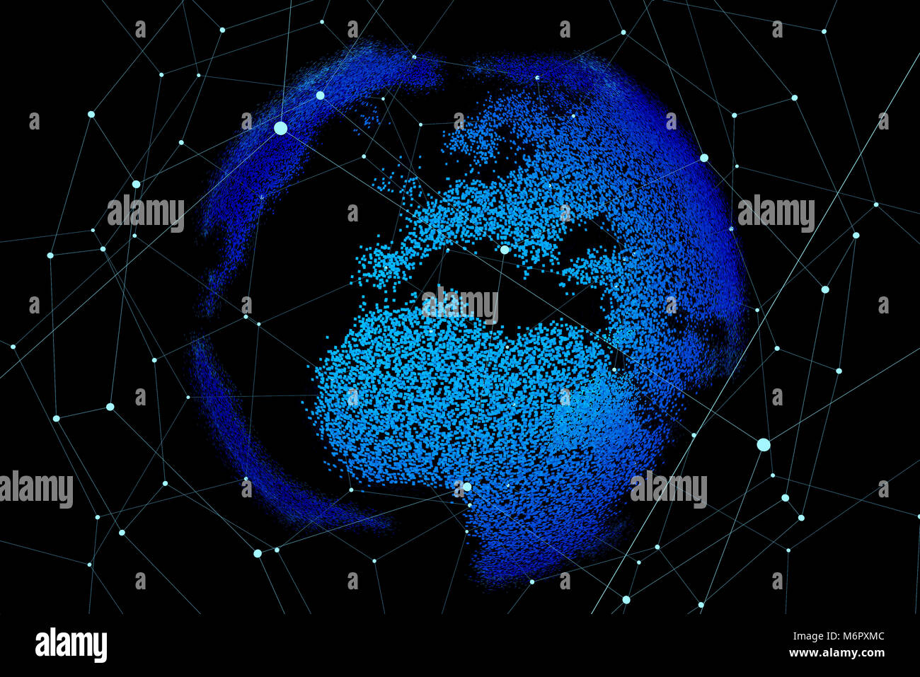 Globales Netzwerk Technologie Entwicklung, Network Economy, E-Commerce Stockfoto