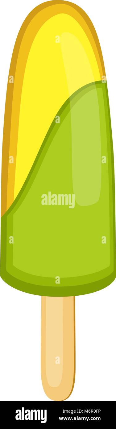 Bunte Fruchteis Banane Minze Popsicle. Komfort im Sommer fast food Vector Illustration für Geschenkkarten, Flyer, Banner, Logo, Patch, sti Stock Vektor