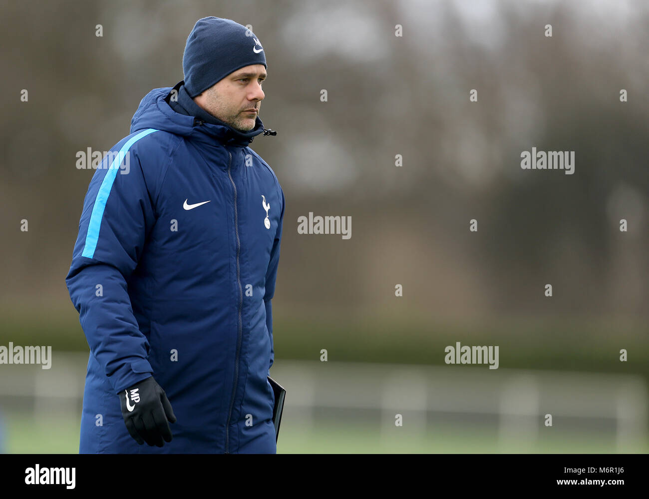 Tottenham Hotspur Manager Mauricio Pochettino während des Trainings an der Tottenham Hotspur Football Club Training Ground, London. Stockfoto