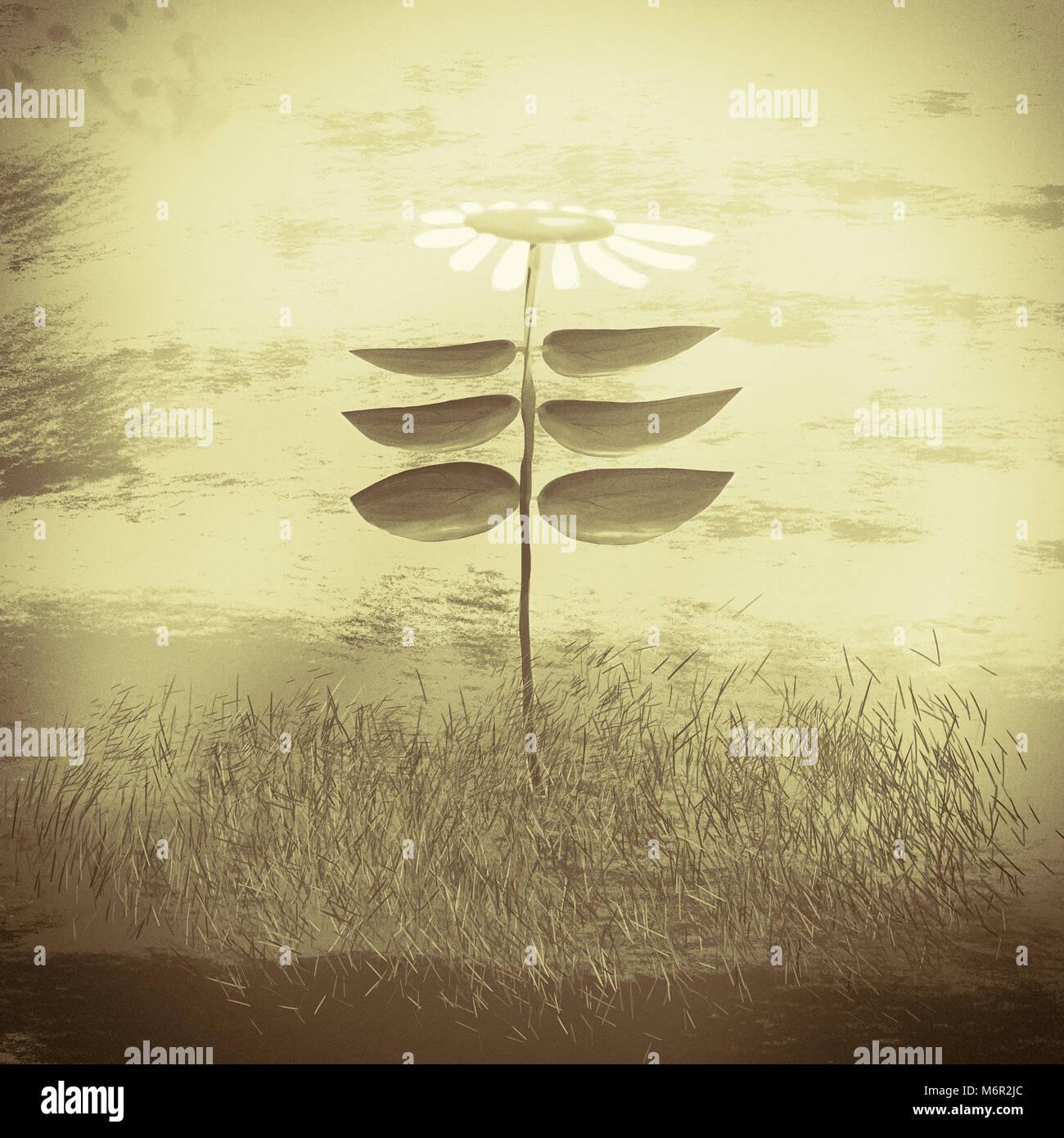 Vintage Flower. Botanic Konzept. Digital paintig Abbildung Stockfoto