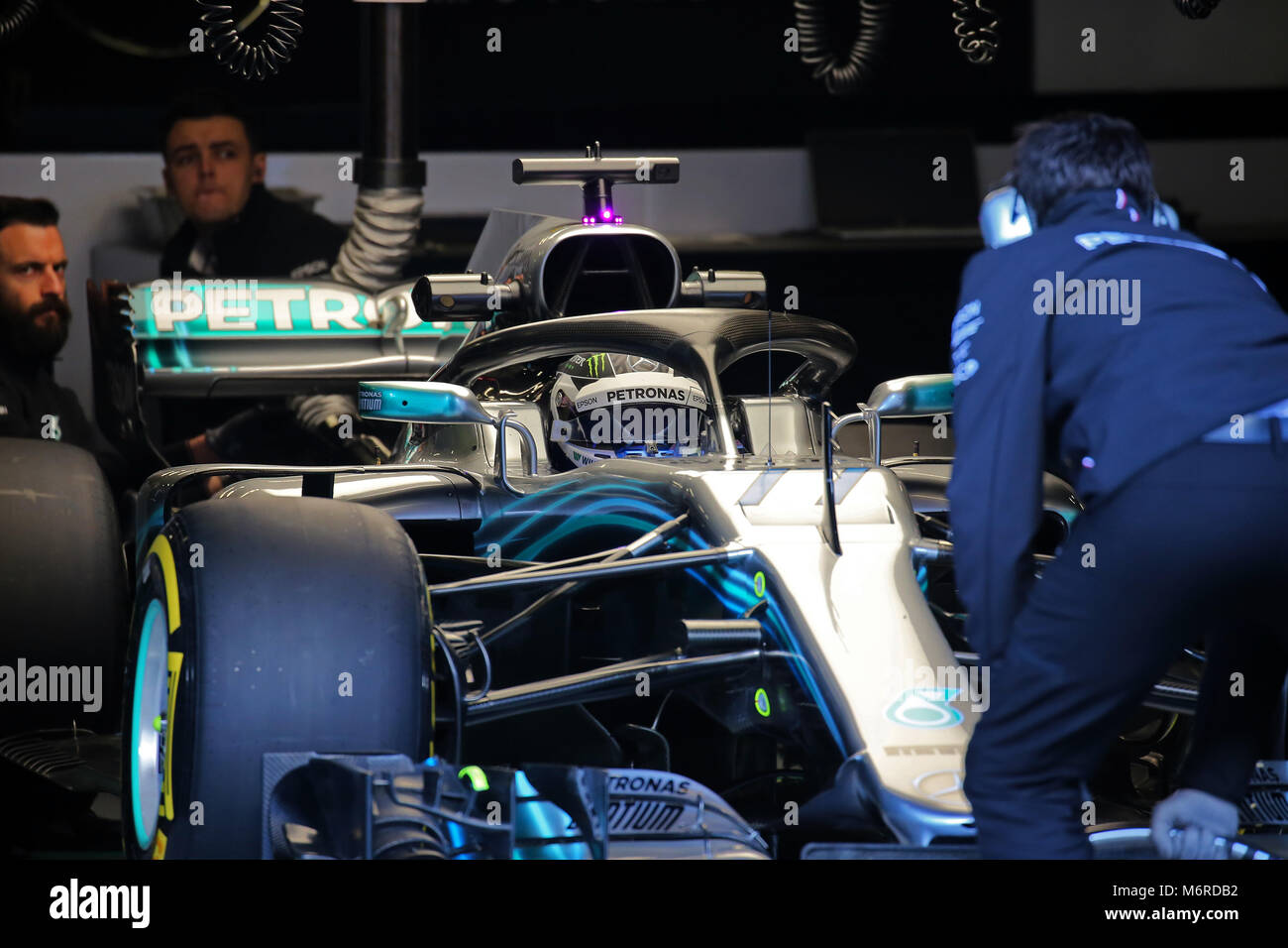 Barcelona, Spanien. 03. Juni 2018. Der Mercedes von Valtteri Bottas während der Formel 1 Tests am Barcelona-Catalunya Schaltung, am 06. März 2018 in Barcelona, Spanien. Credit: Gtres Información más Comuniación auf Linie, S.L./Alamy leben Nachrichten Stockfoto