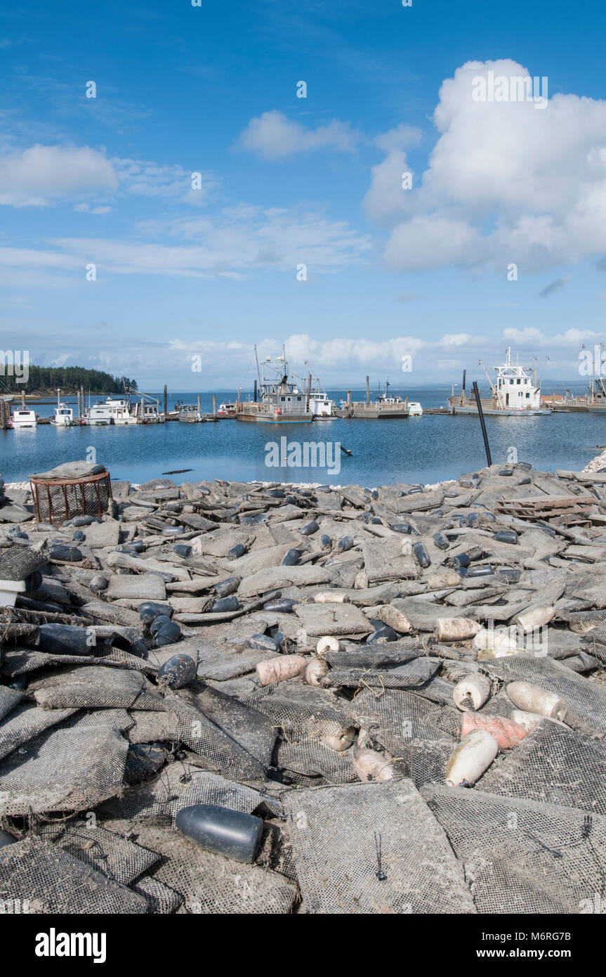 Ocean Park, Washington. Willapa Bay. Willapa Bay ist bekannt für seine sehr produktives Ökosystem und die Fülle der gezüchteten Austern bekannt und hat mehr unterstützt. Stockfoto