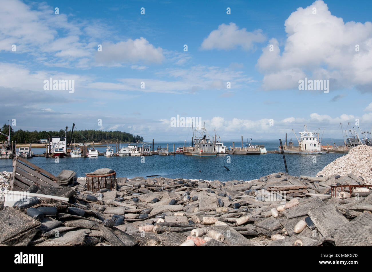Ocean Park, Washington. Willapa Bay. Willapa Bay ist bekannt für seine sehr produktives Ökosystem und die Fülle der gezüchteten Austern bekannt und hat mehr unterstützt. Stockfoto