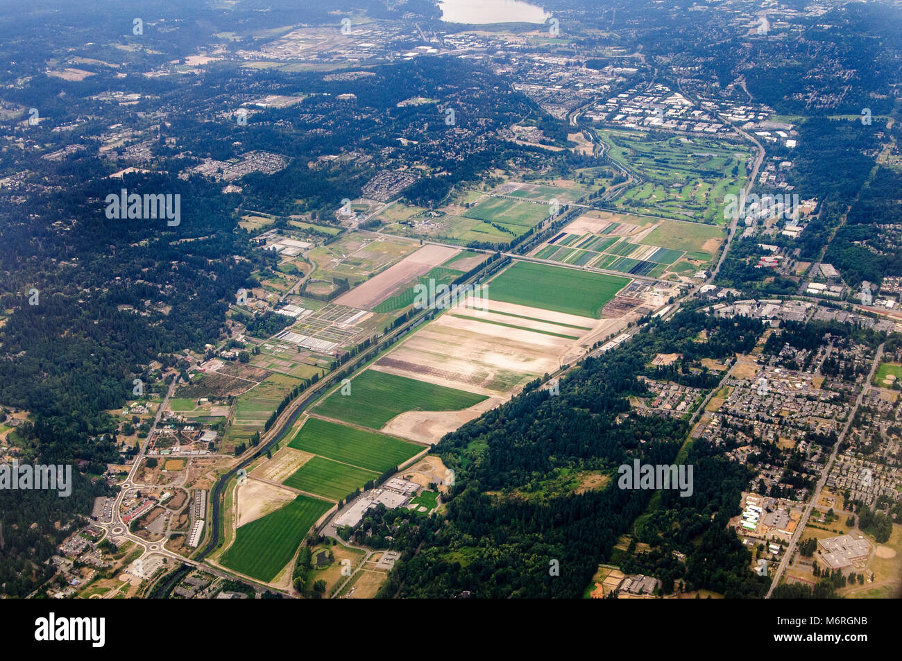 Redmond, Washington. Luftaufnahme von Farm Dr. Maze's und Sammamish