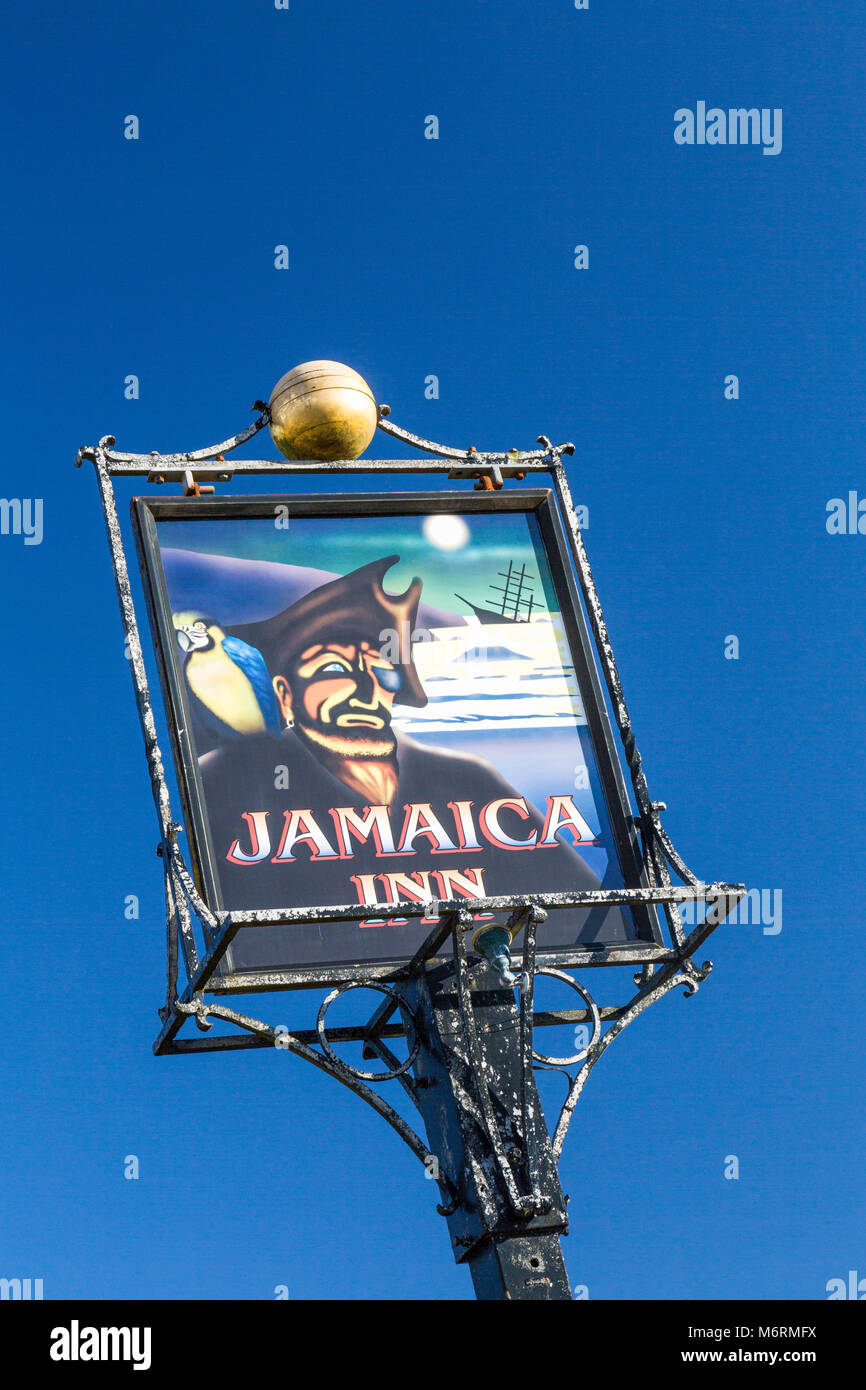 Jamaica Inn ist eine historische Poststation von 1750 an bolventor am Bodmin Moor - die Einstellung für einen berühmten Daphne Du Maurier Roman Stockfoto