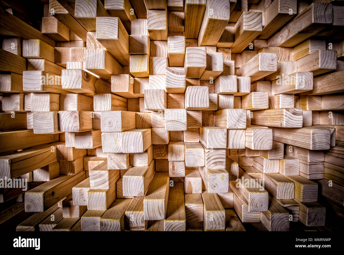 Detail der qrd-Holz sound Diffusor Panel Stockfoto