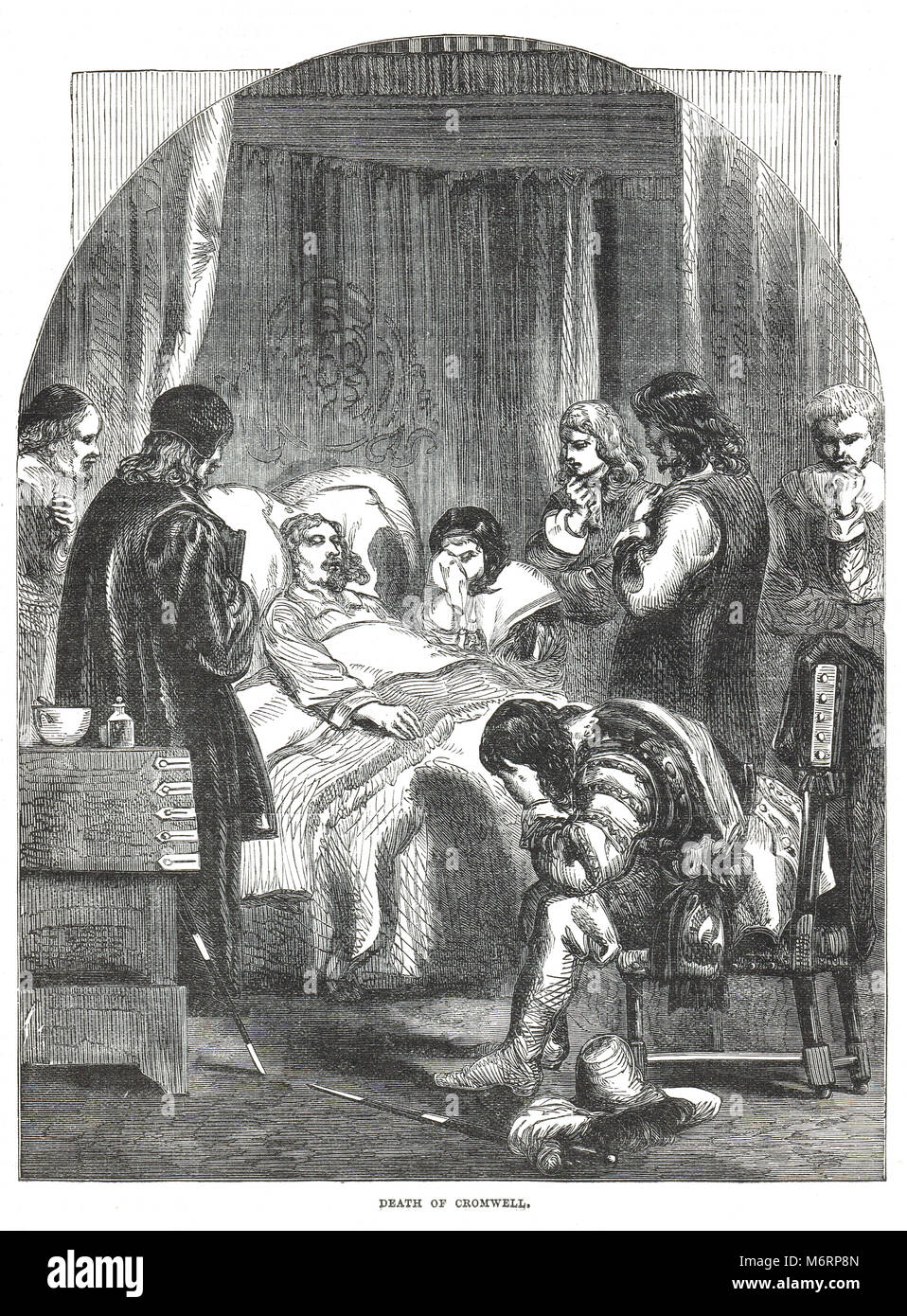 Tod von Oliver Cromwell, den 3. September 1658 Stockfoto