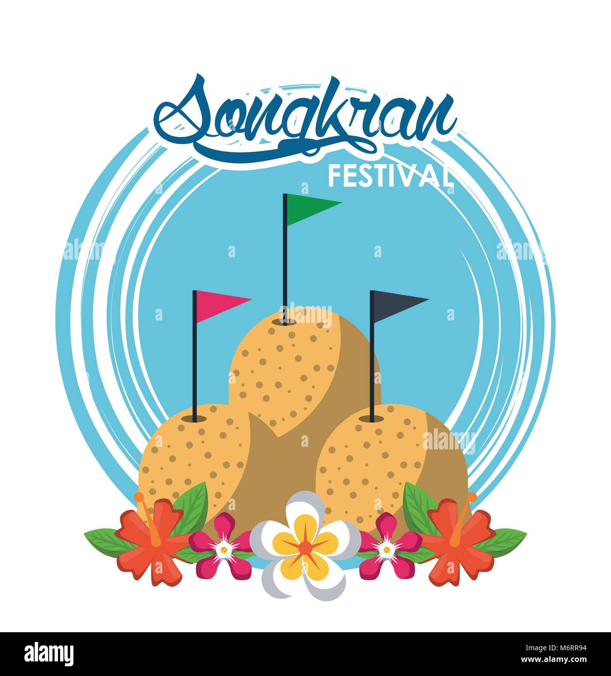 Songkran Festival Karte Vector Illustration graphic design Stock Vektor