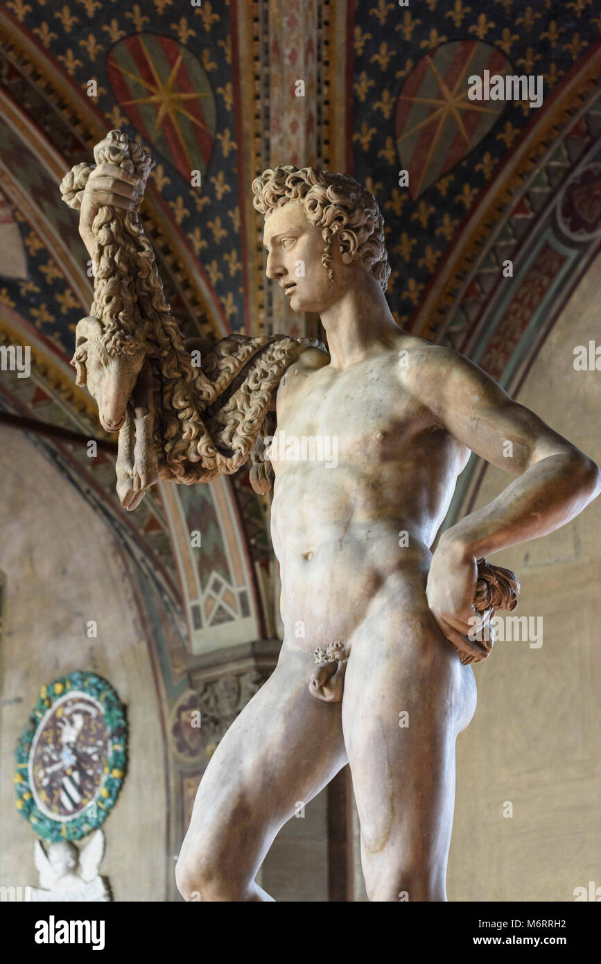 Florenz. Italien. Skulptur von Jason (1589), von Pietro Francavilla (1548-1615), in der Loggia, Museo Nazionale del Bargello. Stockfoto