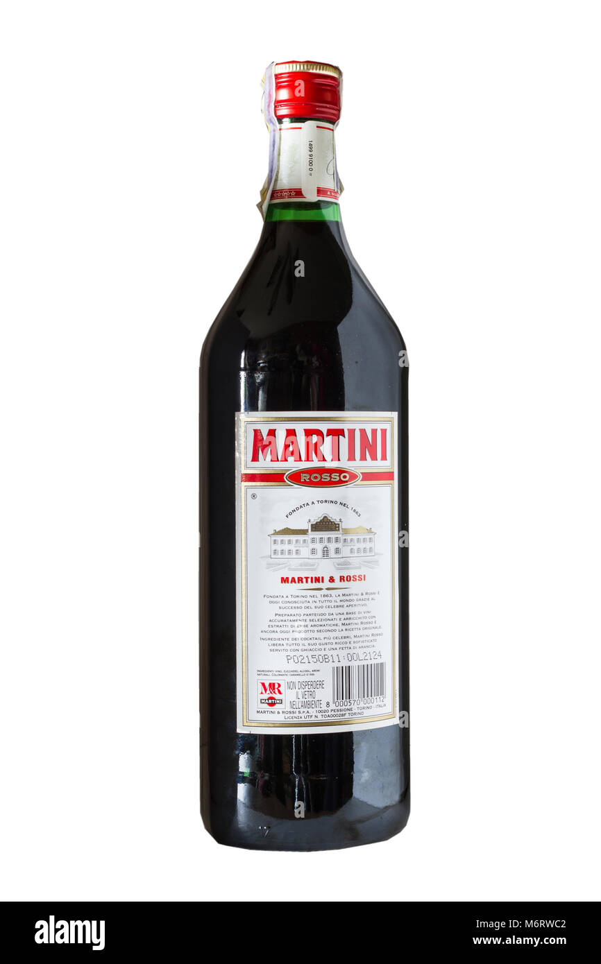Flasche Martini Rosso, Italienisch alkoholisches Getränk Stockfoto
