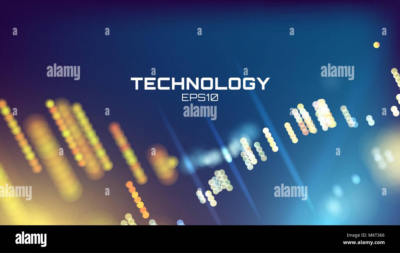 Tech Hintergrund. Neon Glow grid Wallpaper. Wissenschaft Visualisierung Stock Vektor
