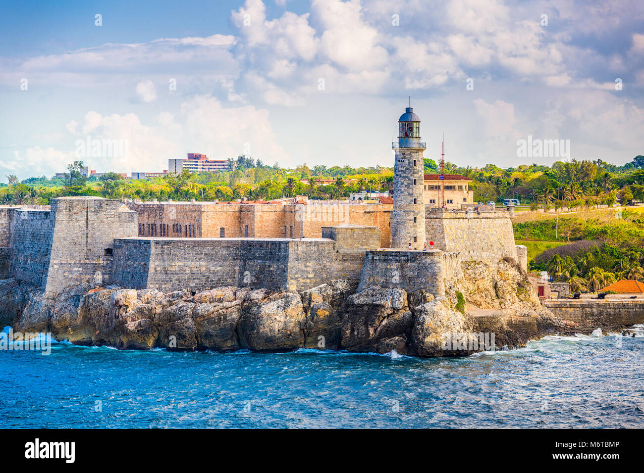 Havanna, Kuba Light House von La Cabana Fort. Stockfoto