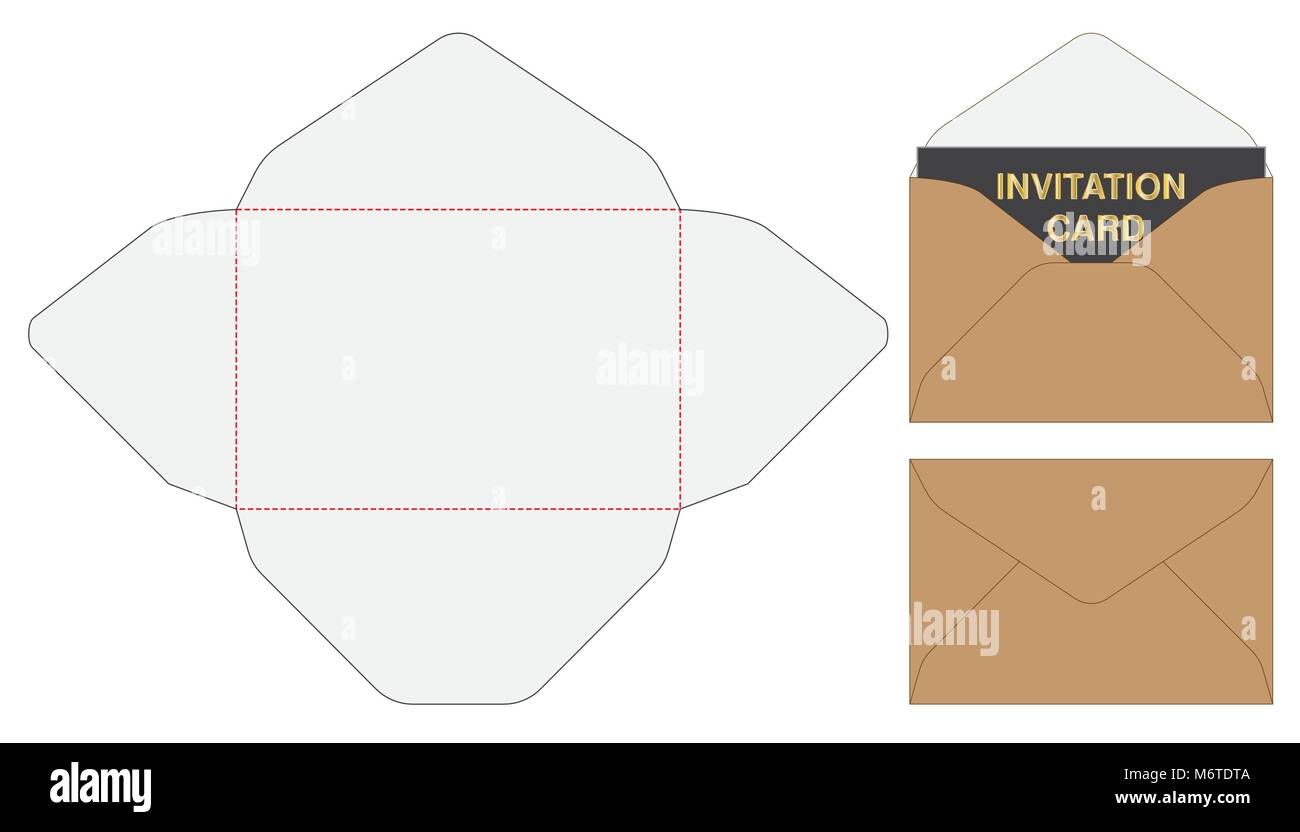 Umschlag gestanzt Mock up template Vector Illustration. Stock Vektor