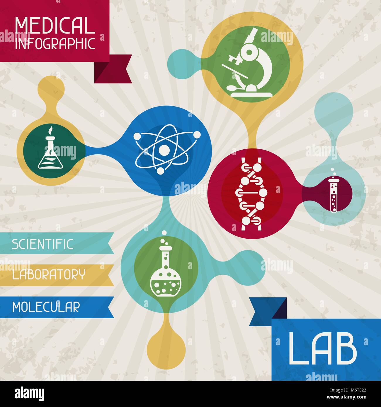 Medizinische Infografik LAB abstrakt Hintergrund Stock Vektor