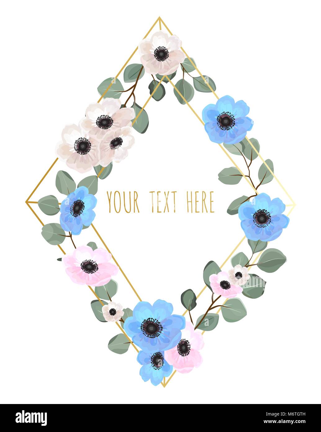 Stilvollem Blüten-blätter-vektor design runden Rahmen. Vector Illustration. Stock Vektor