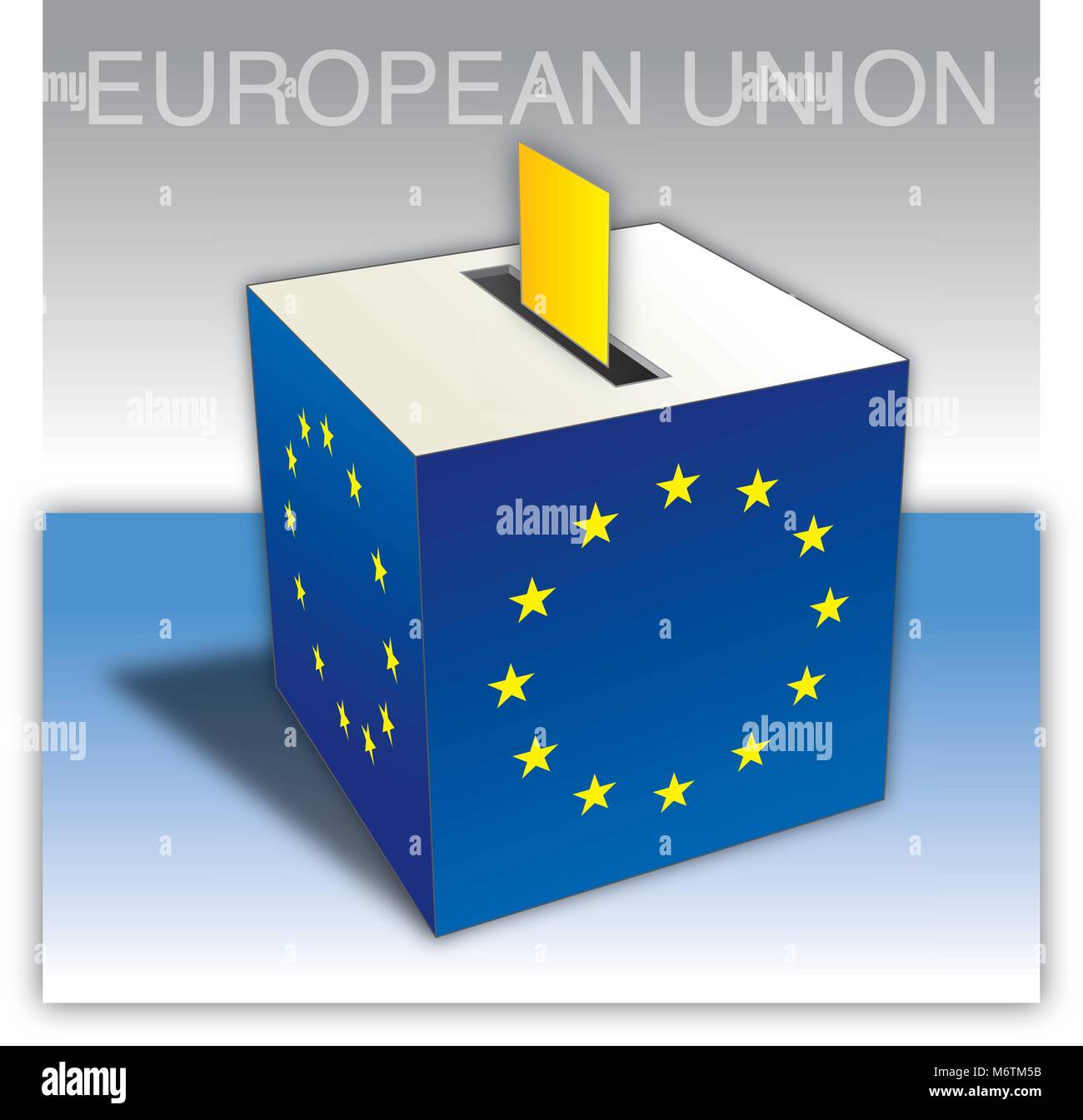 Europäische Union Urne Abstimmung mit EU-Flaggen Stock Vektor