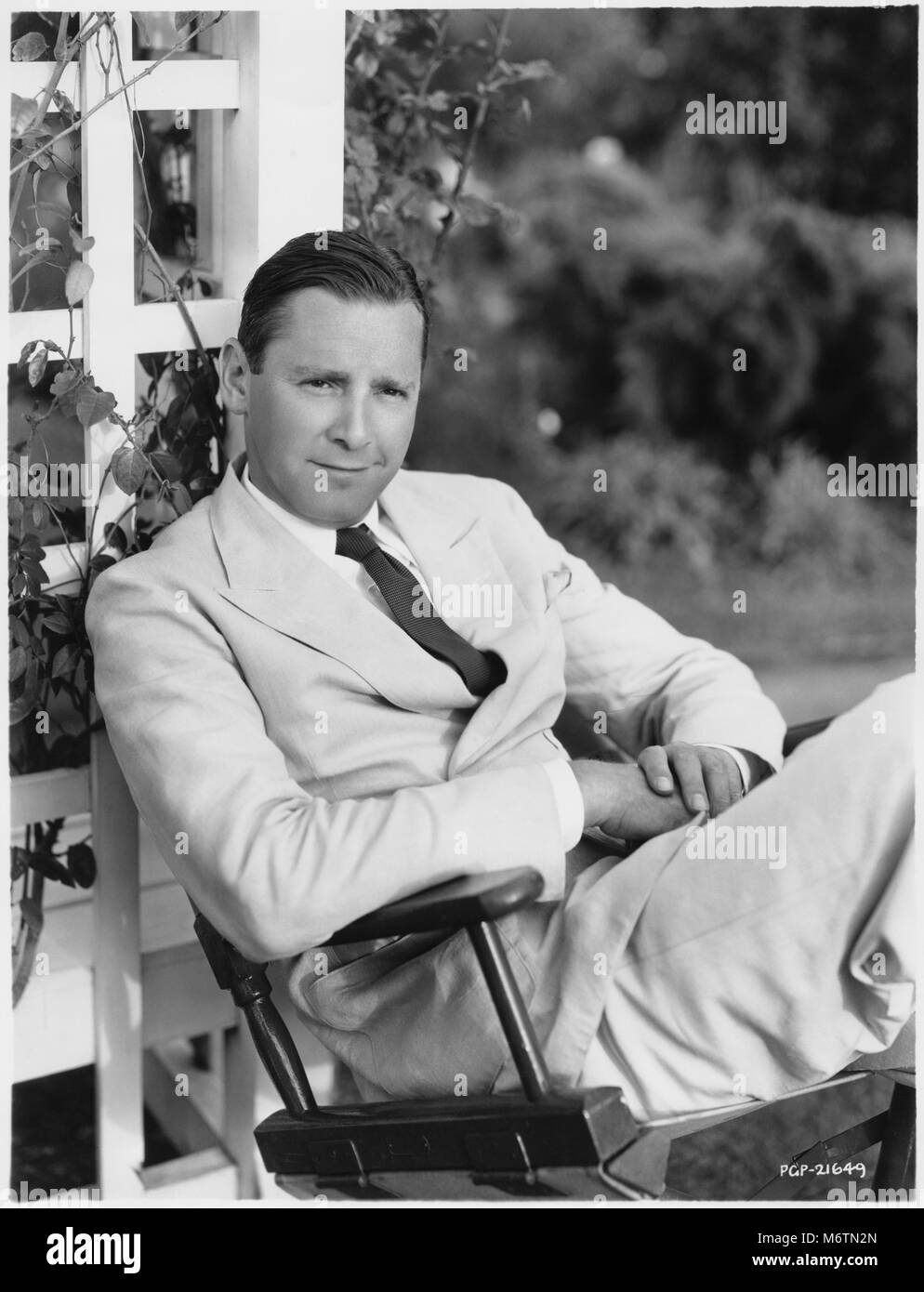 Herbert Marshall, sitzt Werbung Porträt, 1934 Stockfoto