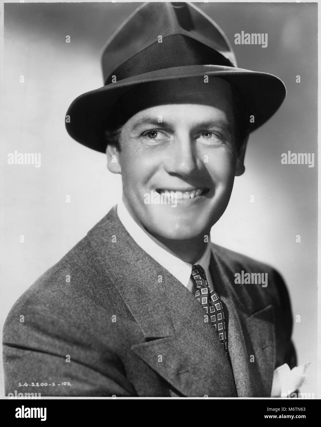Joel McCrea, Werbung Portrait für den Film, "Frau jagt Man', United Artists, 1937 Stockfoto