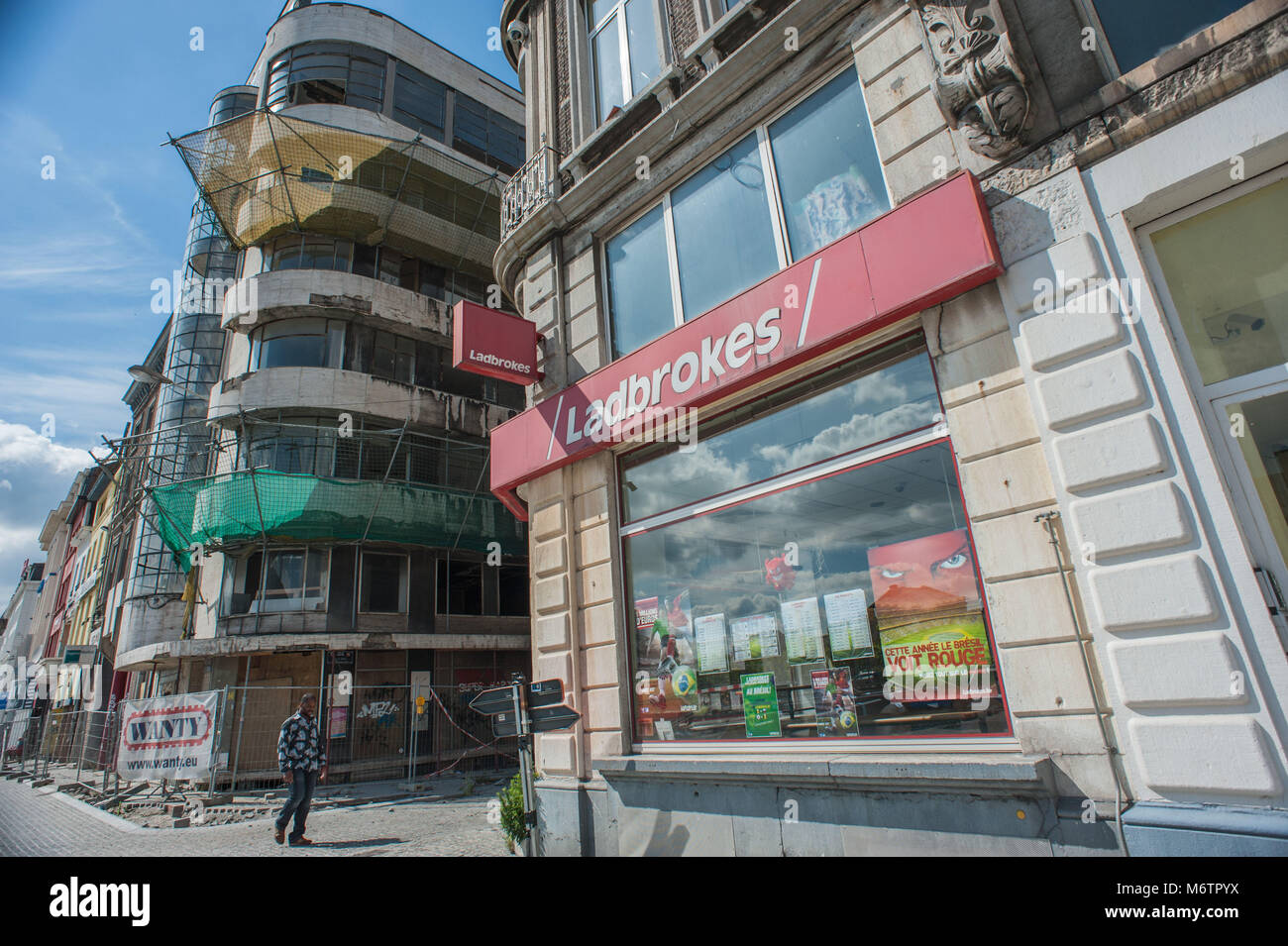 Charleroi, Ladbrokes - wetten Agentur. Belgien. Stockfoto