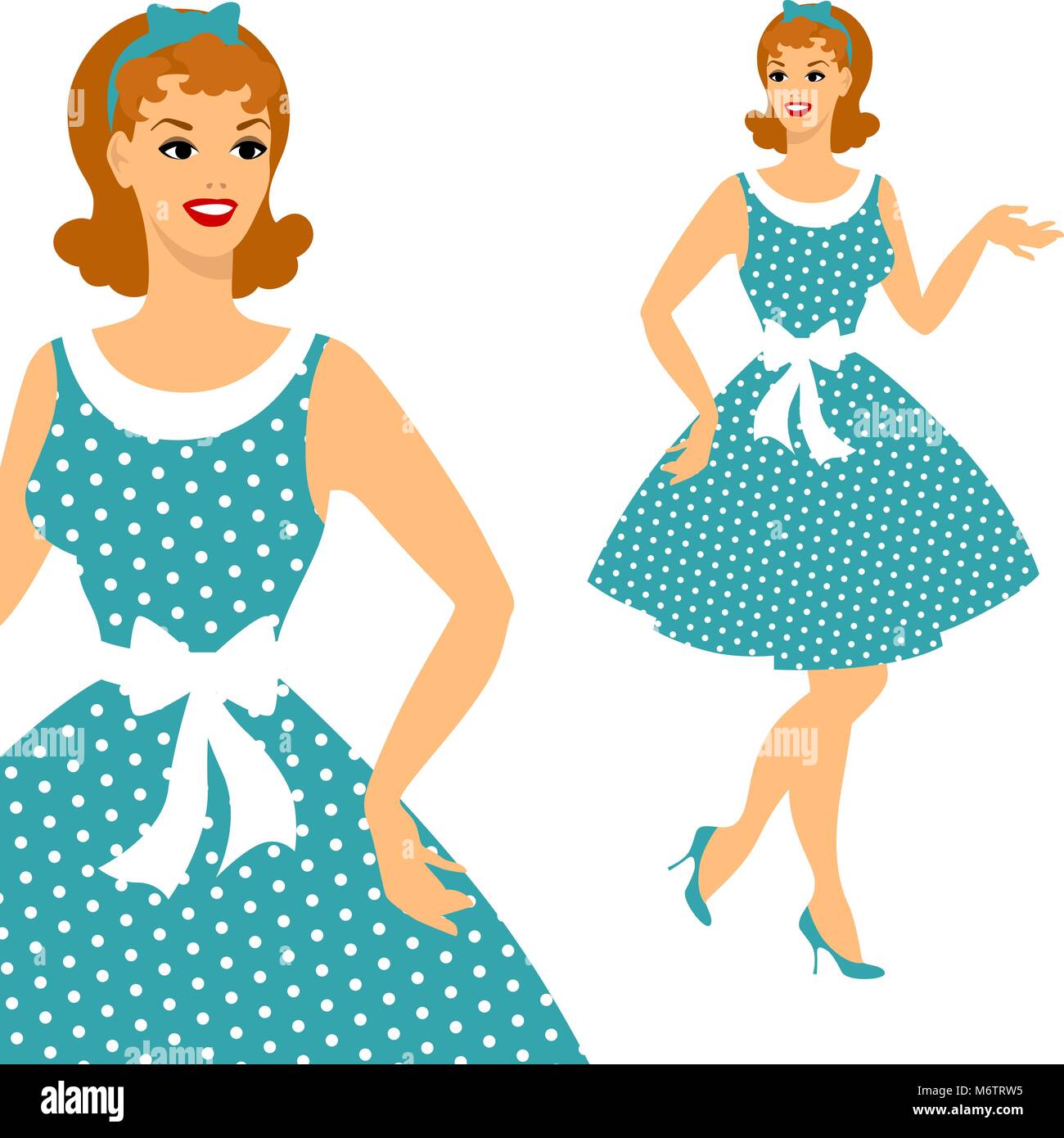 Schönen Pin up Girl im Stil der 1950er Jahre Vektor Schönen Pin up Girl im Stil der 1950er Jahre Vektor