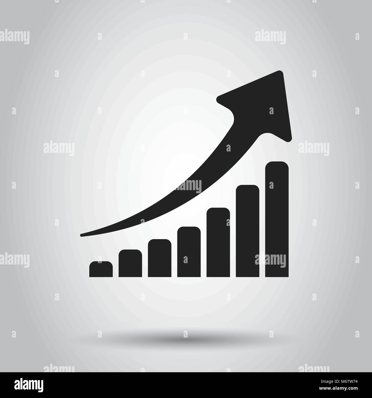 Wachstumsdiagramm Symbol. Wachsen Diagramm flachbild Vector Illustration. Business Konzept einfache flache Piktogramm auf isolierten Hintergrund. Stock Vektor