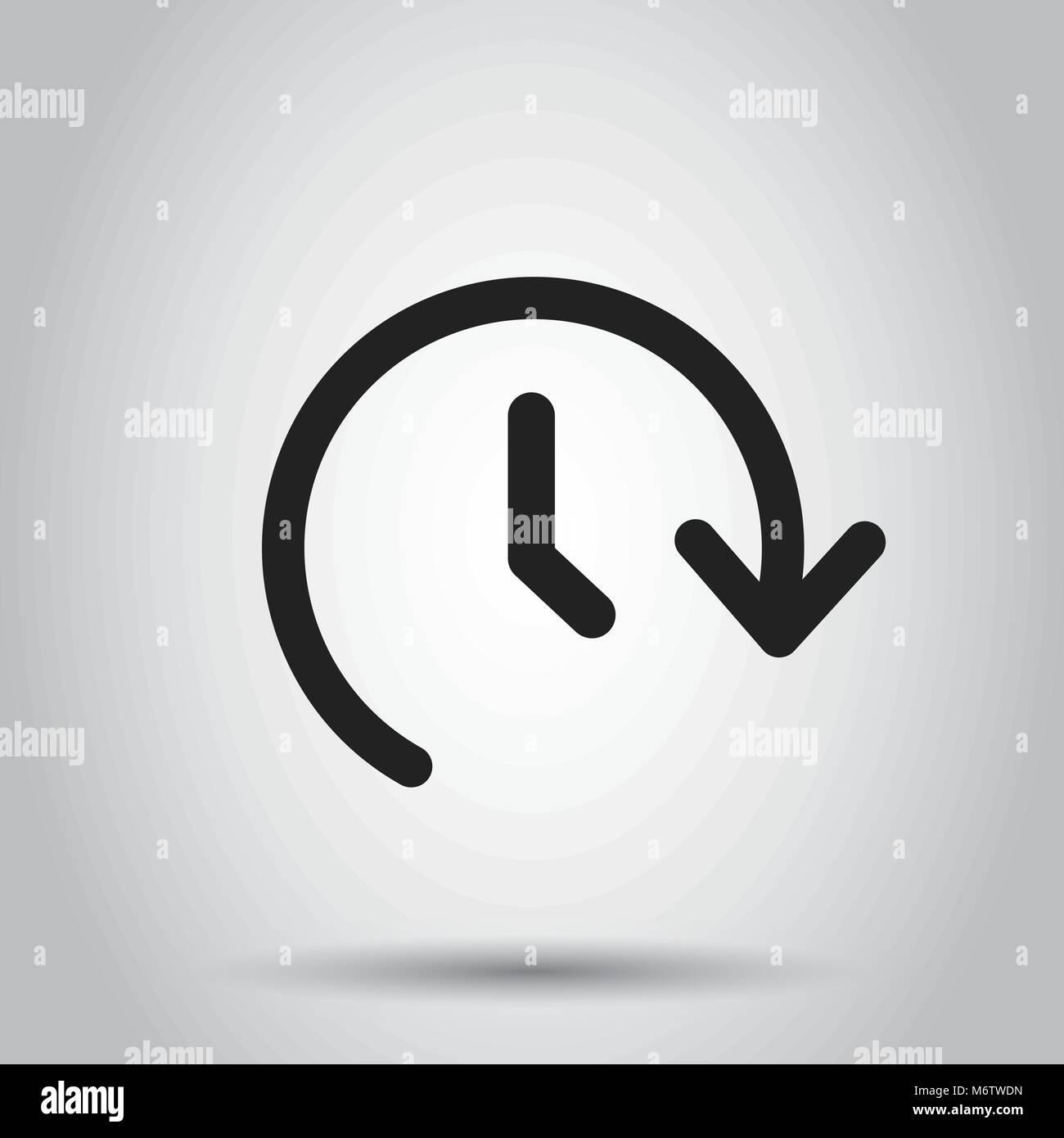 Uhrzeit Vektor icon. Timer 24 Stunden zeichen Abbildung. Business Konzept einfache flache Piktogramm auf isolierten Hintergrund. Stock Vektor