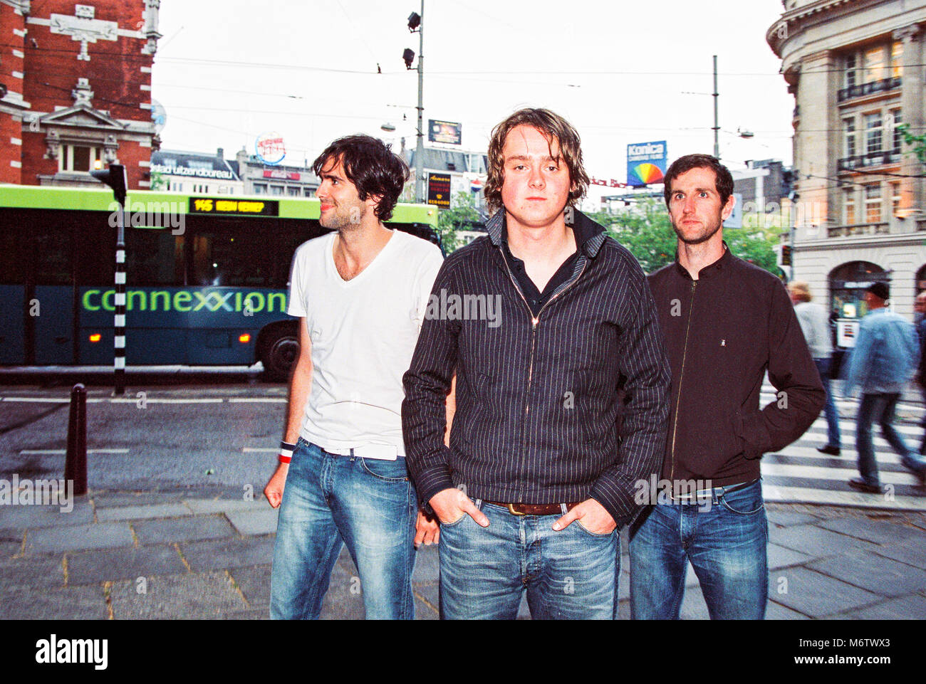 Englische Band Keane in die Leidsekade, Amsterdam 7. Juli 2004, Niederlande, Europa fotografiert. Stockfoto