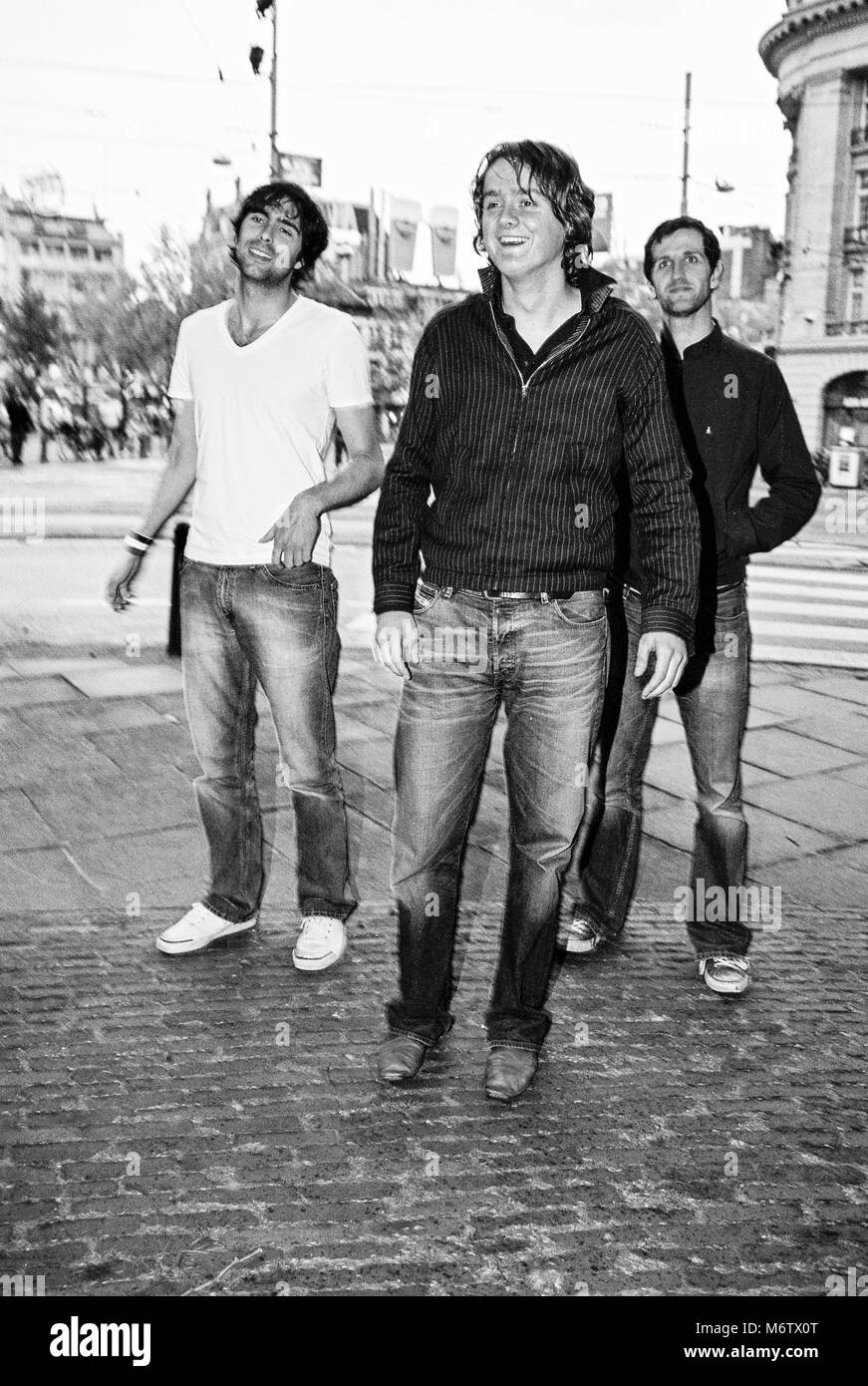 Englische Band Keane in die Leidsekade, Amsterdam 7. Juli 2004, Niederlande, Europa fotografiert. Stockfoto