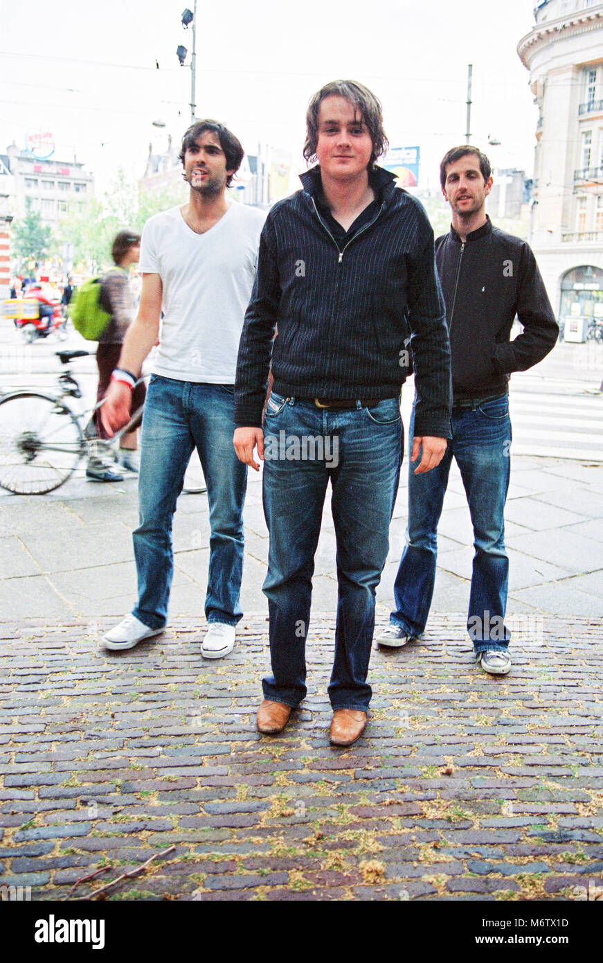 Englische Band Keane in die Leidsekade, Amsterdam 7. Juli 2004, Niederlande, Europa fotografiert. Stockfoto