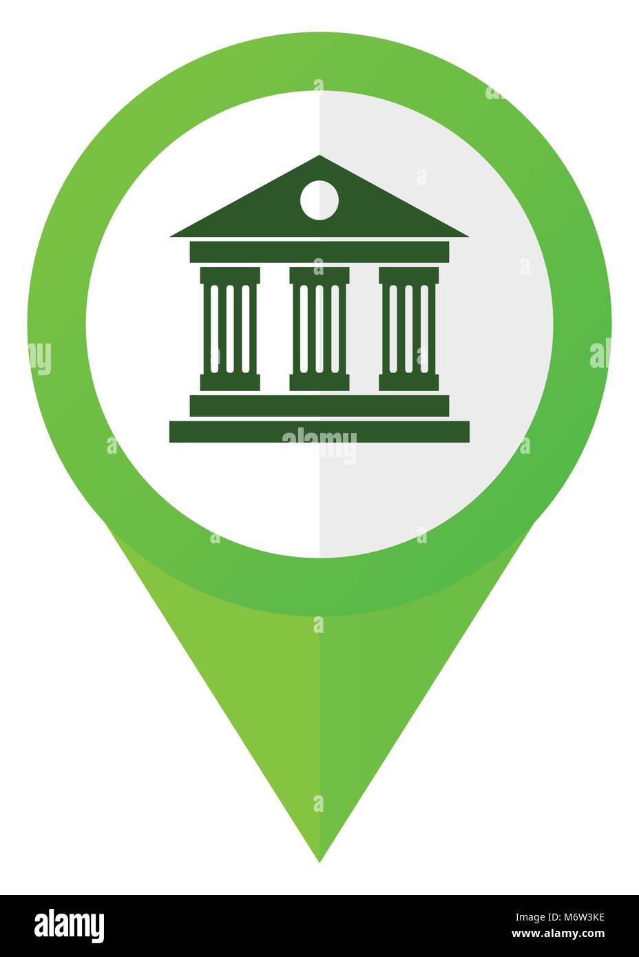 Museum grünen, flachen Zeiger Vektor icon. Modernes Design web-Taste im eps 10. Stock Vektor