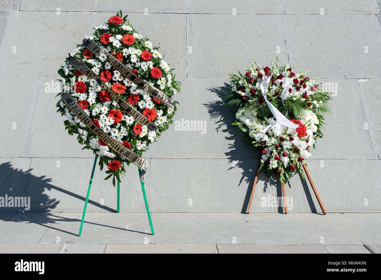 Blick auf die tsitsernakaberd armenischen Völkermord Gedenkstätte in Eriwan, Armenien Stockfoto