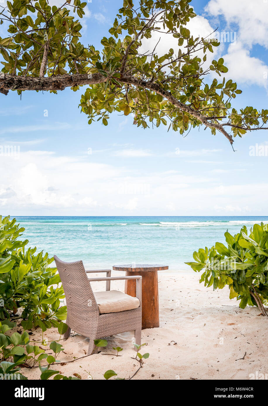 Paradise View am Indischen Ozean, Seychellen Stockfoto