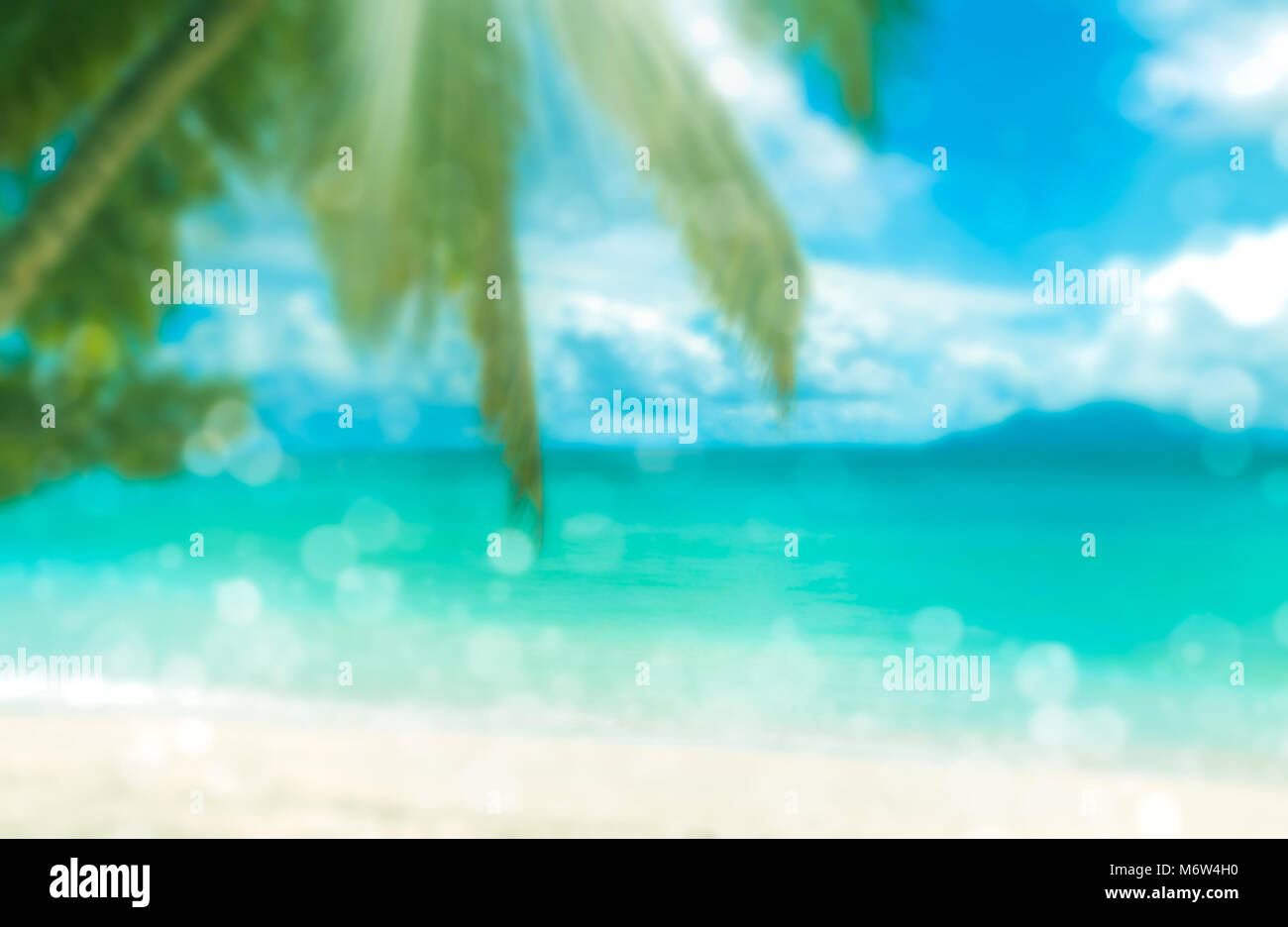 Defokussierten tropischen Strand. Perfekter Urlaub Hintergrund. Stockfoto Defokussierten tropischen Strand. Perfekter Urlaub Hintergrund. Stockfoto