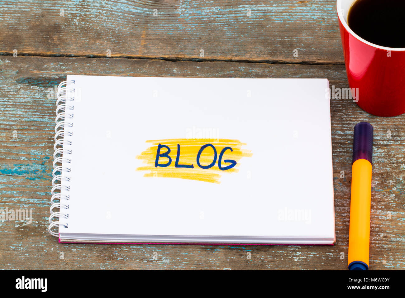 Hinweise zu Blog, Konzept. Blog: Verbindung, Inhalt, wie, link, Web, teilen. Stockfoto